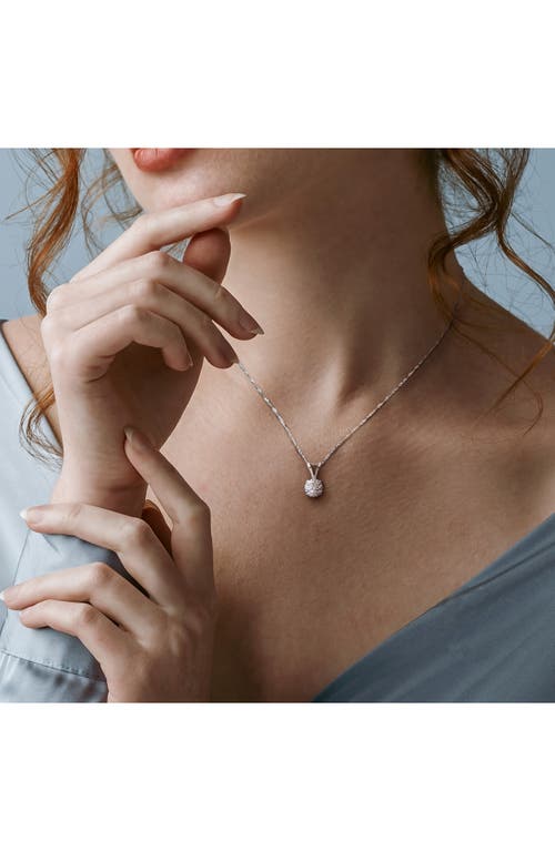 Created Forever Lab-grown Diamond Solitaire Pendant Necklace In Silver