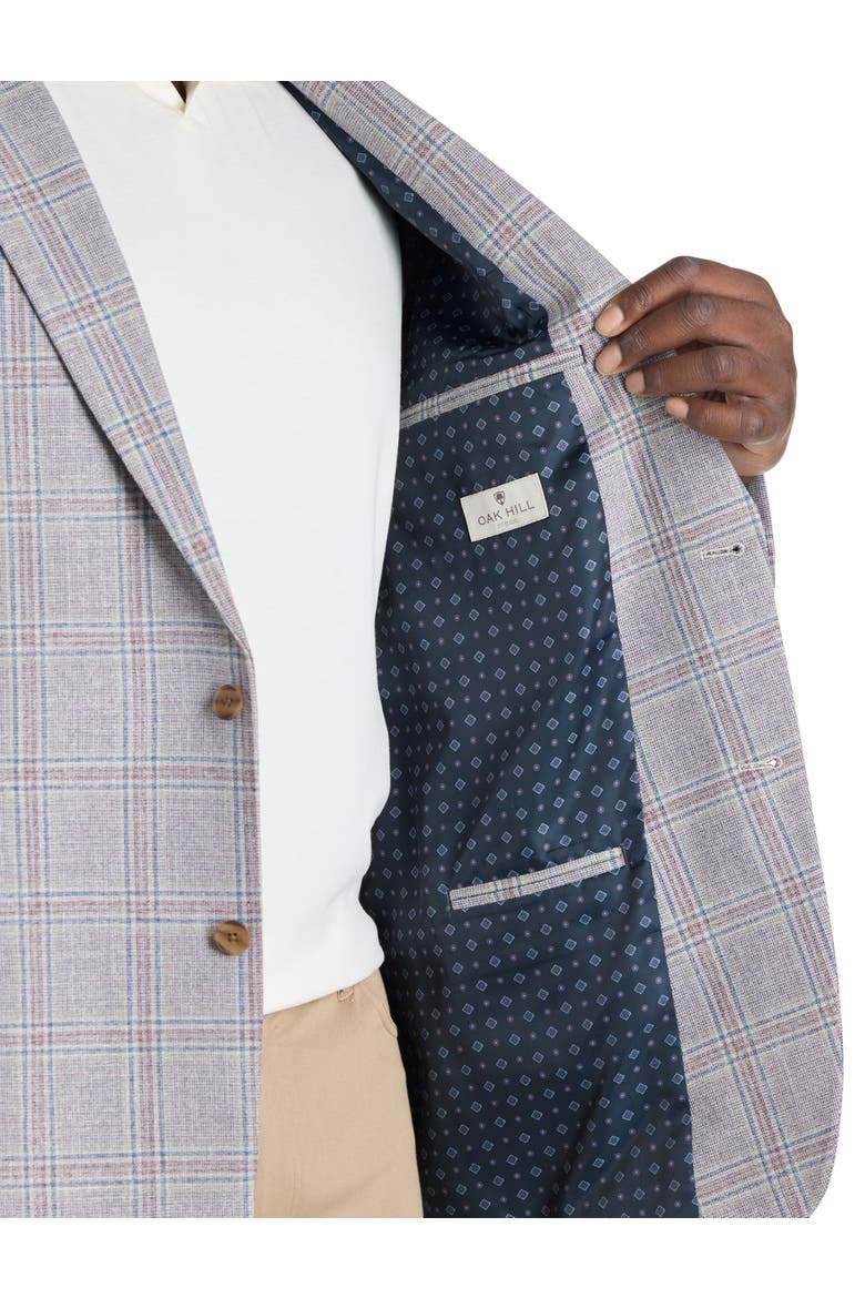 Big & Tall Spring Plaid Sport Coat, Alternate, color, GREY MULTI
