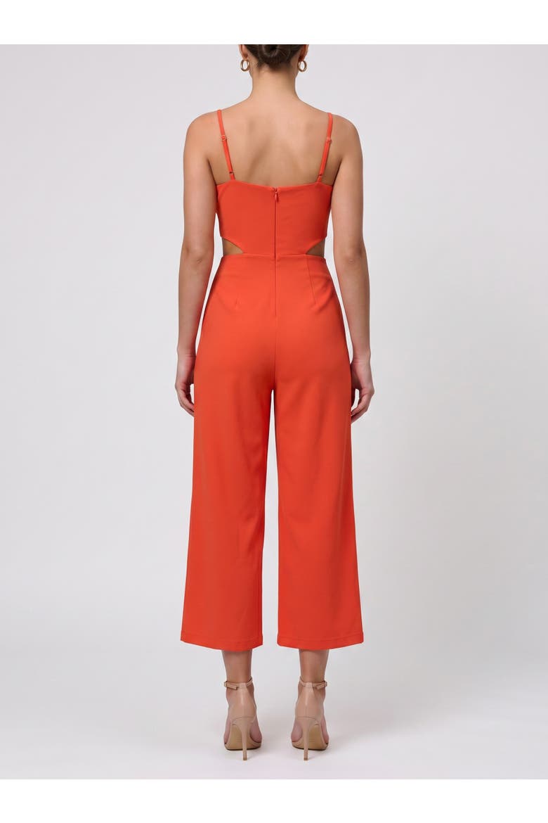 Andria Sleeveless Cutout Jumpsuit, Alternate, color, Aperol Spritz