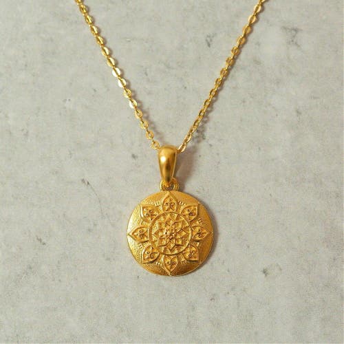 Mantra I Am Worthy Mandala Necklace In Gold