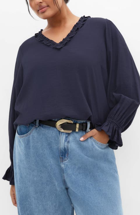 Maree Ruffle Trim Top (Plus)