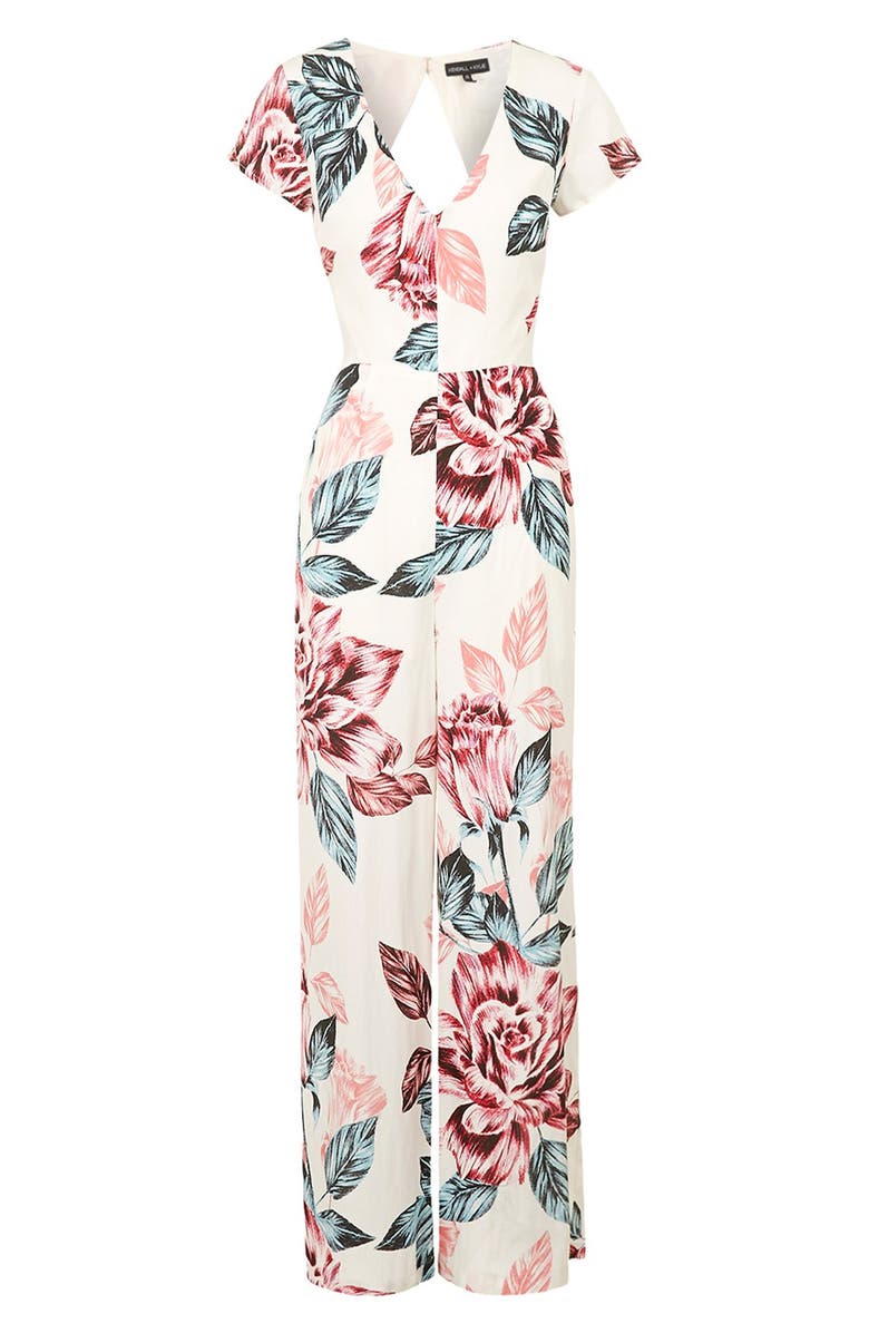 Topshop KENDALL + KYLIE at Topshop Floral Print Jumpsuit, Alternate, color, 