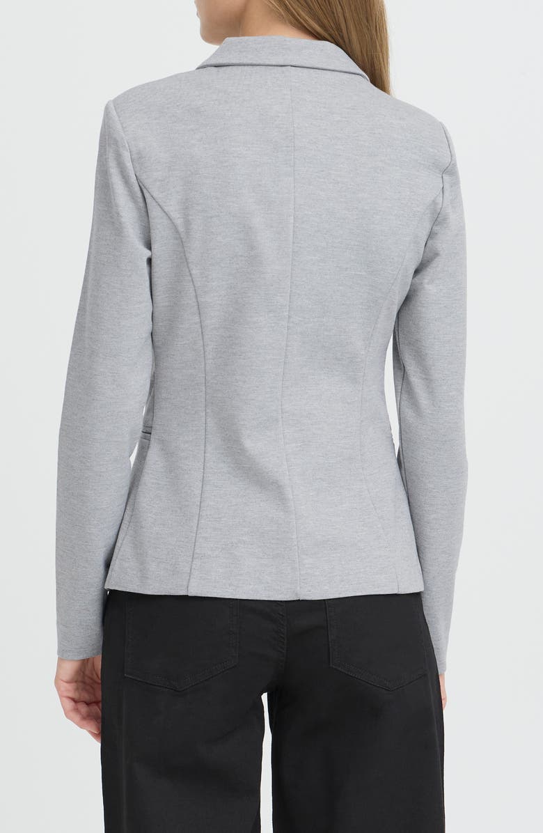 ICHI Regular Notch Lapel Ponte Blazer, Alternate, color, Grey Melange