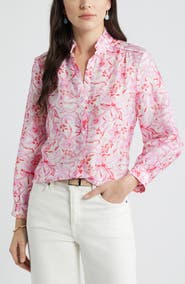 Caslon® Ruffle Button-Up Shirt