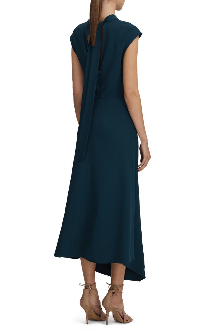 Jessa Side Ruched Asymmetric Dress, Alternate, color, TEAL