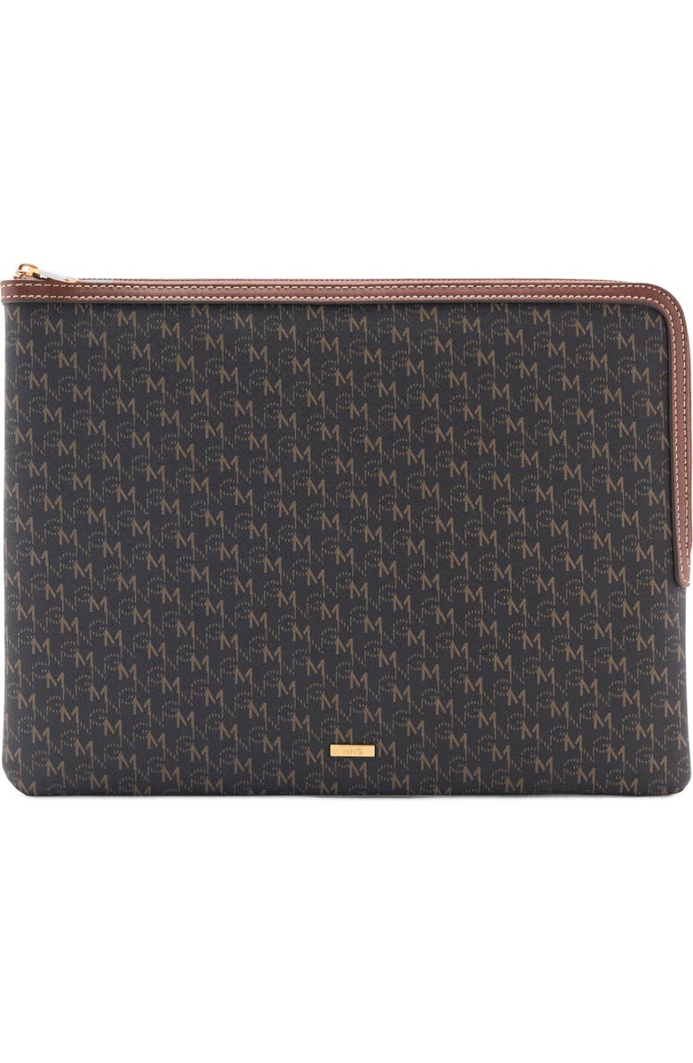 MANGO Monogram Laptop Case, Main, color, Brown