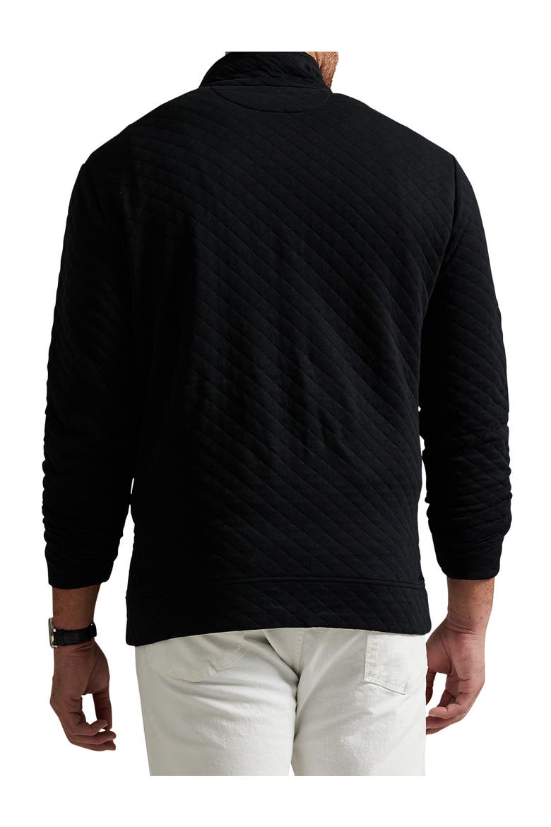 Big & Tall Microquilted Jersey Mockneck 1/4-zip Pullover, Alternate, color, POLO BLACK