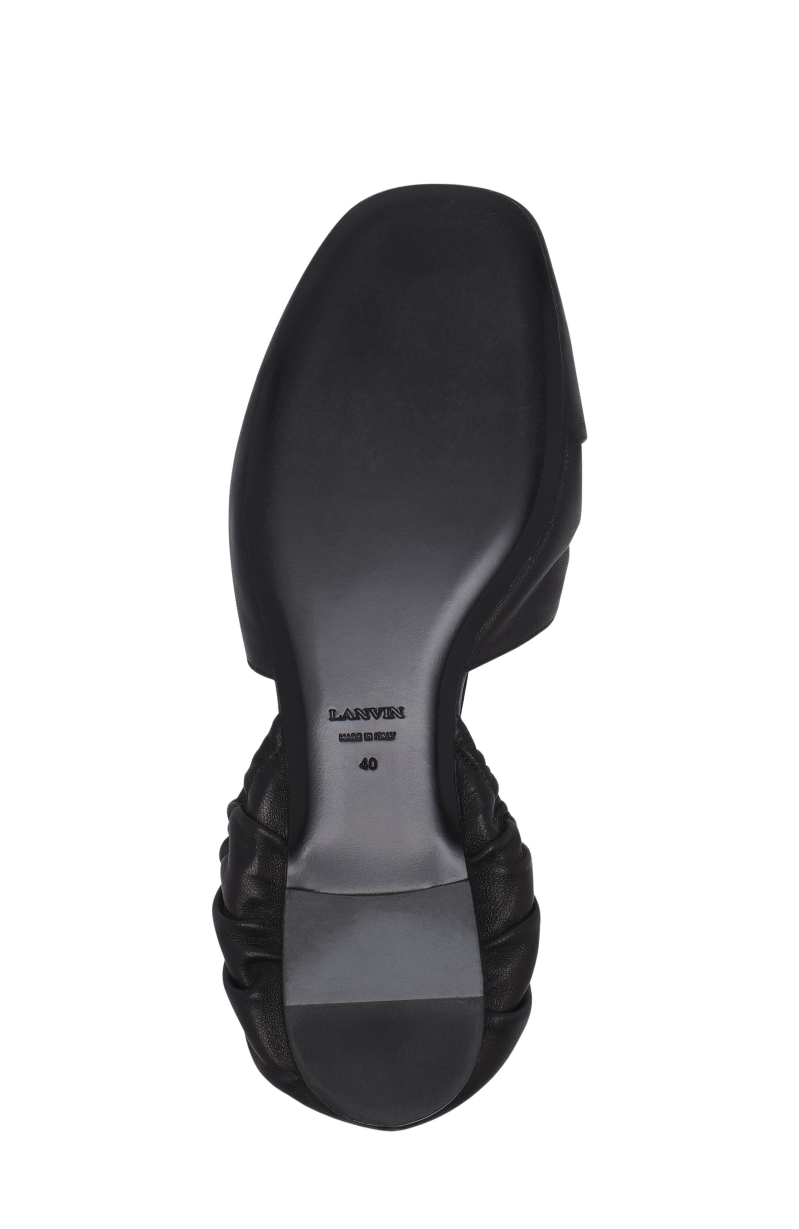 Lanvin Mesure Lace-Up Leather Ballerina, Alternate, color, 