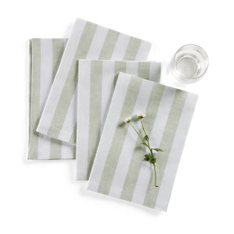 Linen Dinner Napkins - Sorrento Stripe