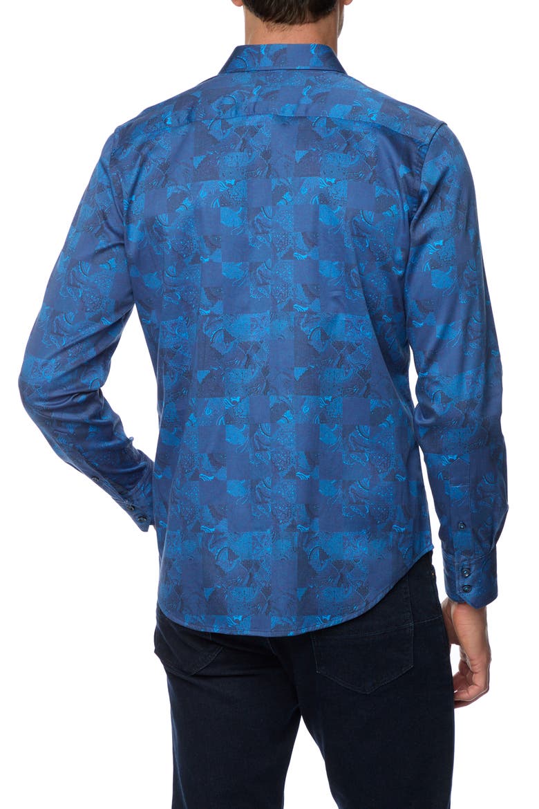 Tourneau Classic Fit Check Cotton Button-Up Shirt, Alternate, color, SAPPHIRE