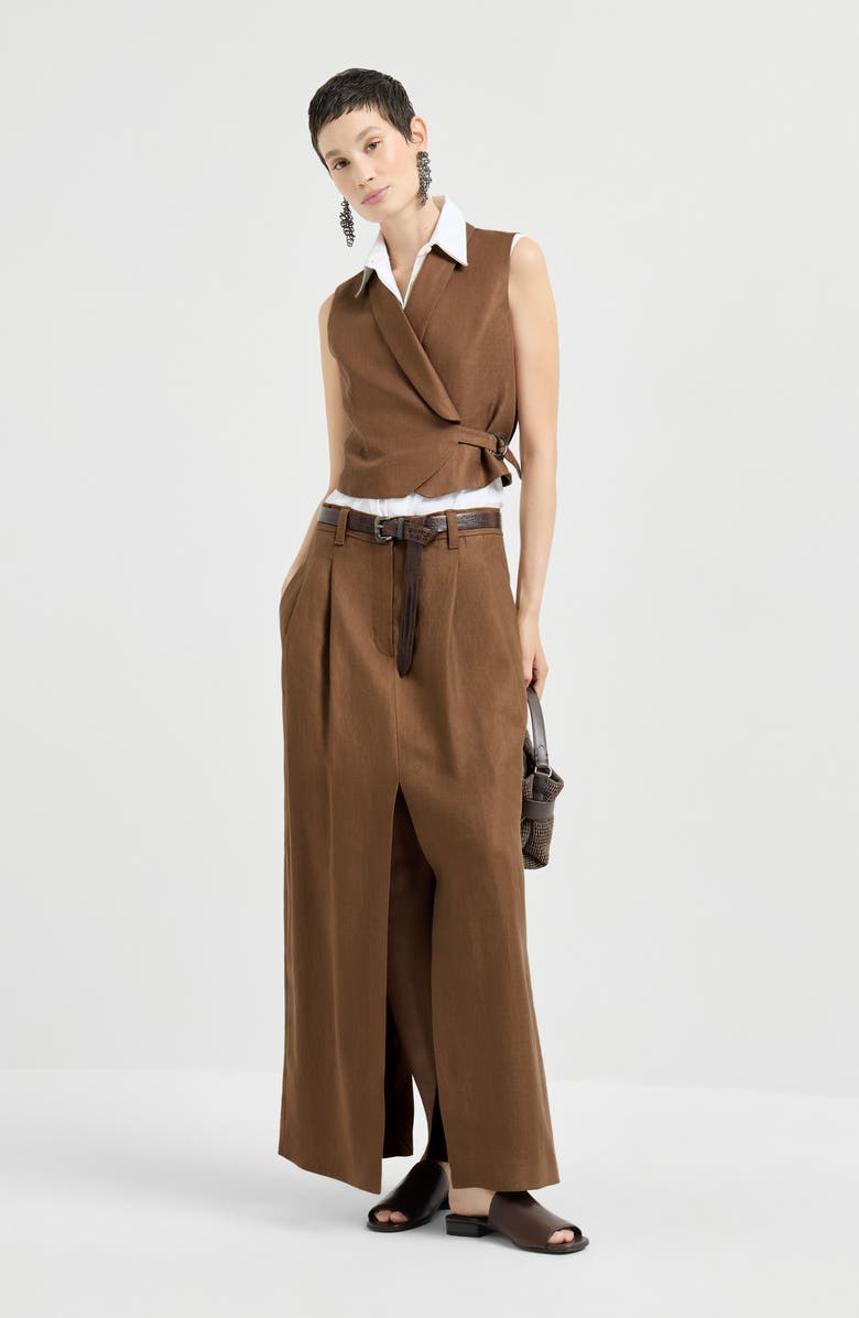 Brunello Cucinelli Sartorial skirt, Alternate, color, Mou