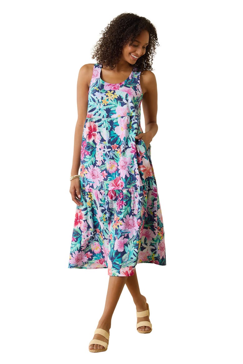 floral stretch cotton midi dress House OF CB Livia Rose-Print Stretch-Cotton Midi Sundress