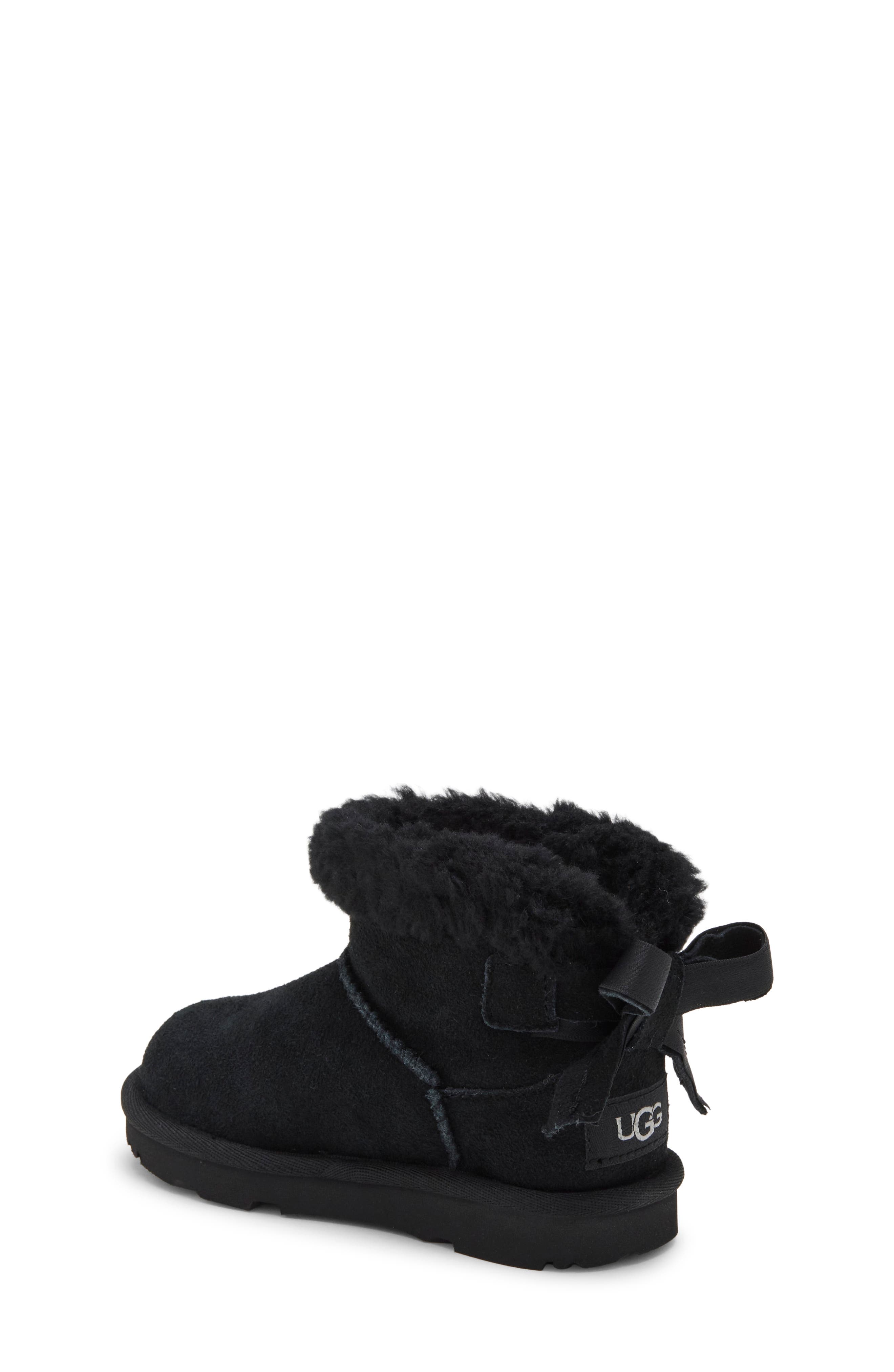Kids' Mini Bailey Dual Bow Boot, Alternate, color, BLACK