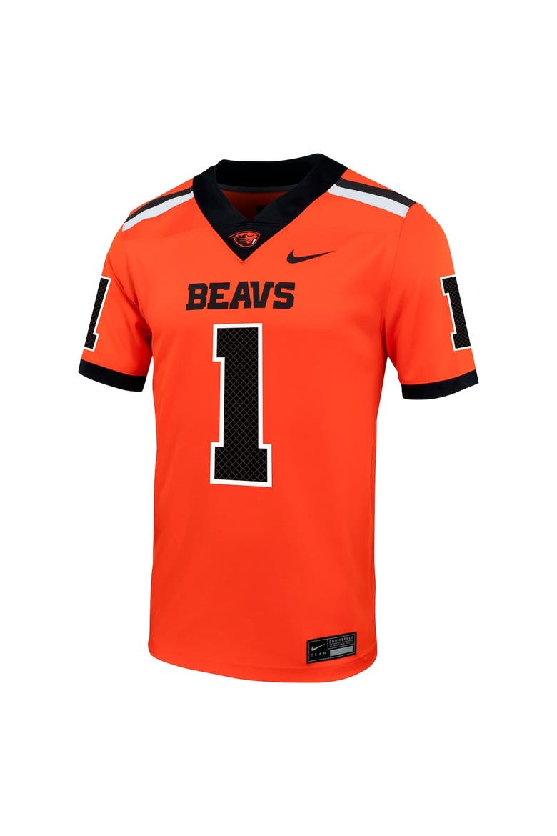 Men's Nike #1 Orange Oregon State Beavers Untouchable Football Jersey, Alternate, color, Orange