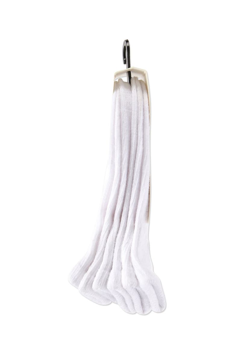 3 Pairs Infant Ribbed Non-Skid Ankle Socks, Alternate, color, White-White-White