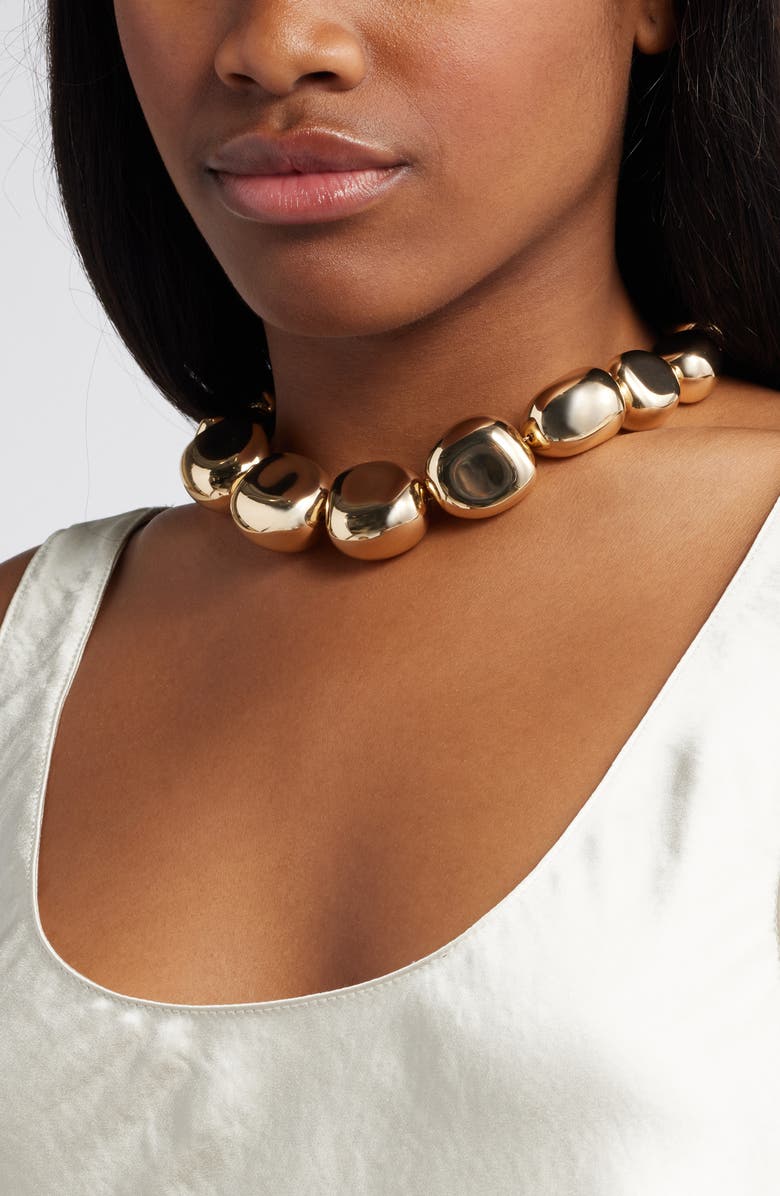 Open Edit Pebble Statement Collar Necklace, Alternate, color,