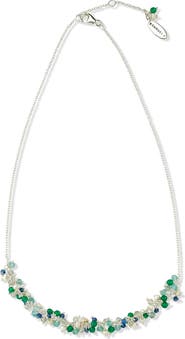 SAMUEL B. Multi Stone Beaded Statement Necklace