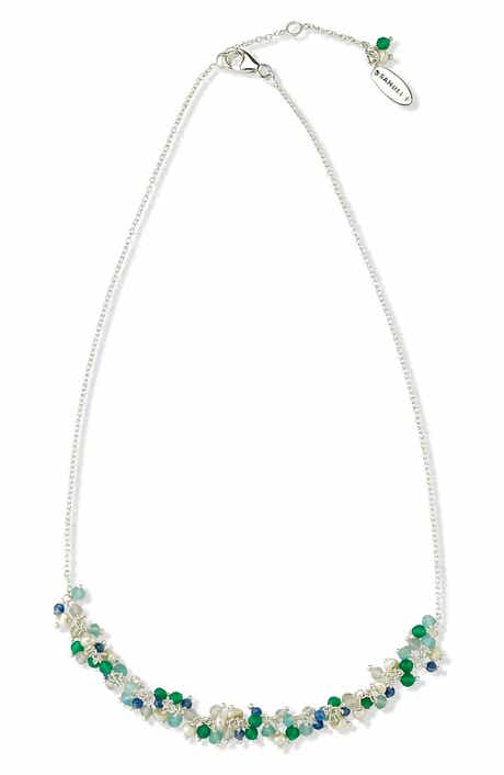 SAMUEL B. Multi Stone Beaded Statement Necklace