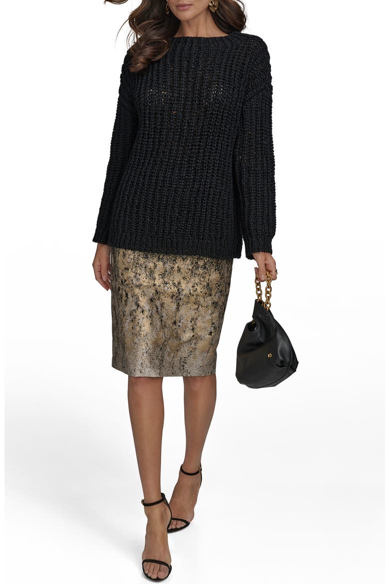 Open Stitch Sweater, Alternate, color, BLACK
