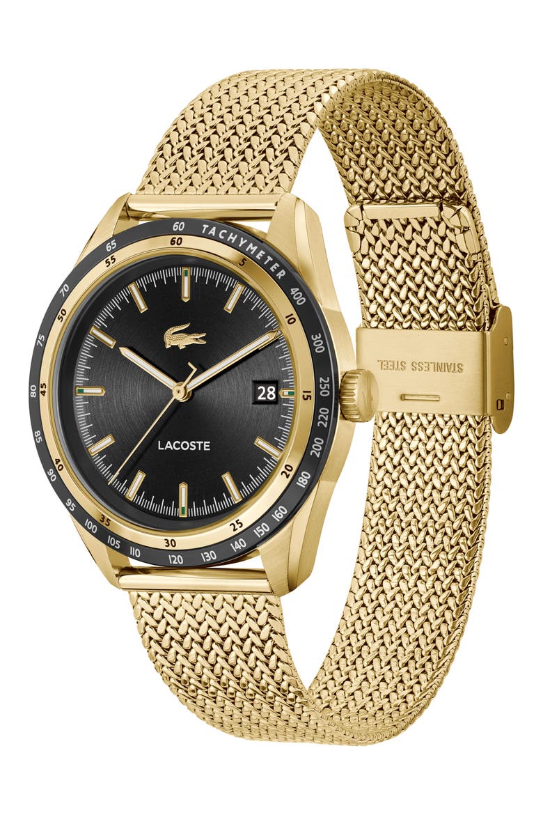 Everett Mesh Strap Watch, 40mm, Alternate, color, BLACK