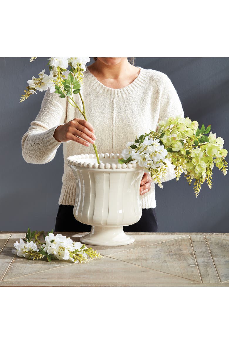 Coletta Petite Flared Vase, Alternate, color, White