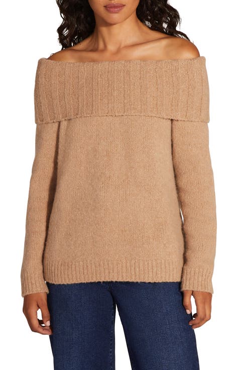 The Andrea Off the Shoulder Wool & Cashmere Blend Sweater