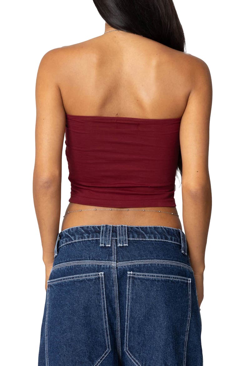 Basic Crop Tube Top, Alternate, color, BURGUNDY