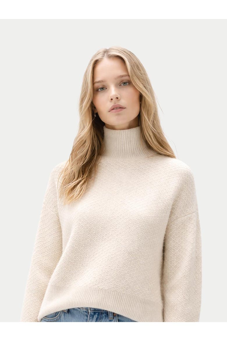 High-Neck Knitted Sweater, Alternate, color, off white