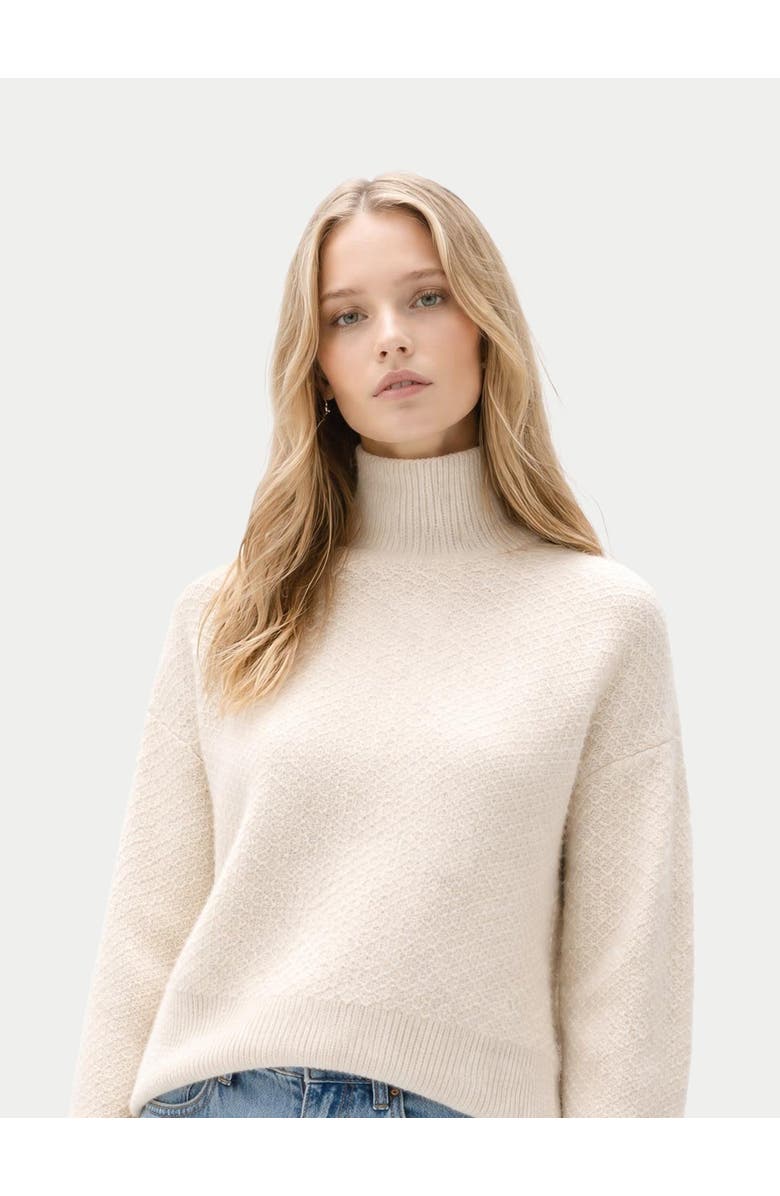 Gobi Cashmere High-Neck Knitted Sweater, Alternate, color, Off White