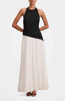 Elise Halter Neck Mixed Media Dress