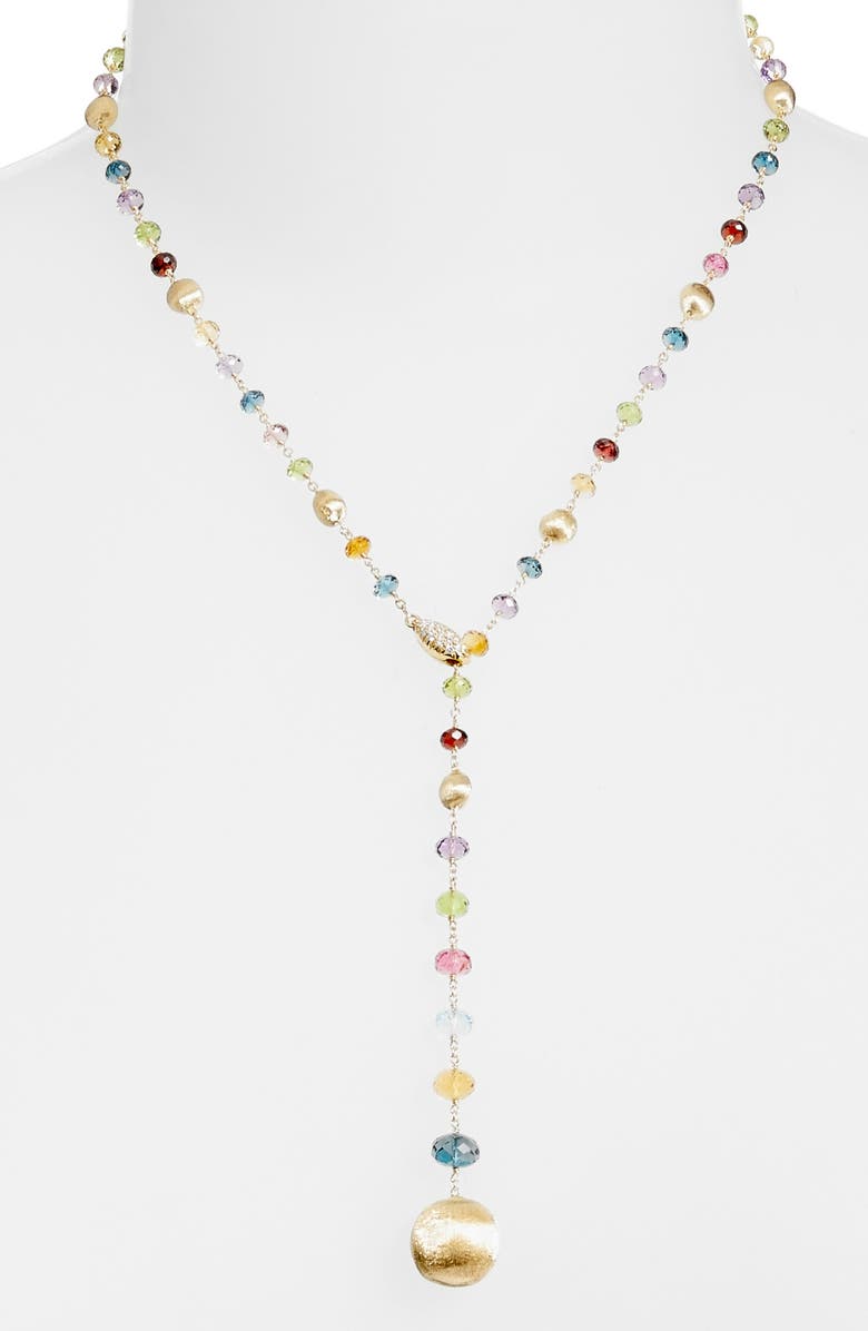 Marco Bicego Africa Semiprecious Stone Lariat Necklace, Main, color, 
