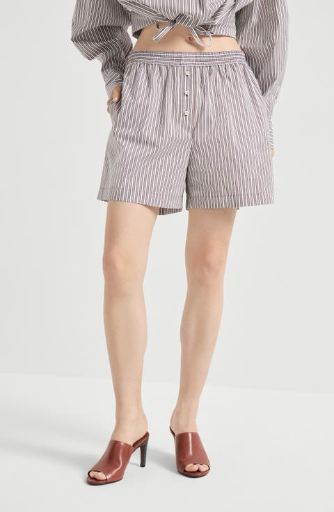 Pyjama-style shorts with monili
