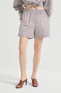 Brunello Cucinelli Pyjama-style shorts with monili