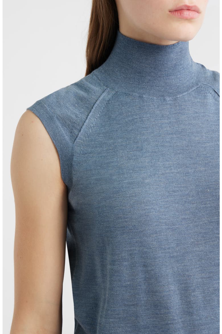 Fipini Turtleneck Sleeveless Virgin Wool Sweater, Alternate, color, OPEN BU