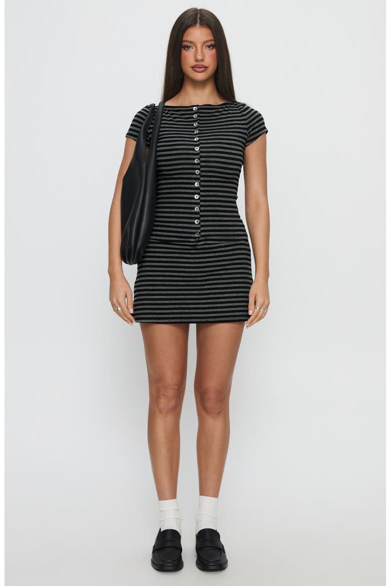 Angellina Stripe Jersey Button-Up Top, Alternate, color, STRIPE