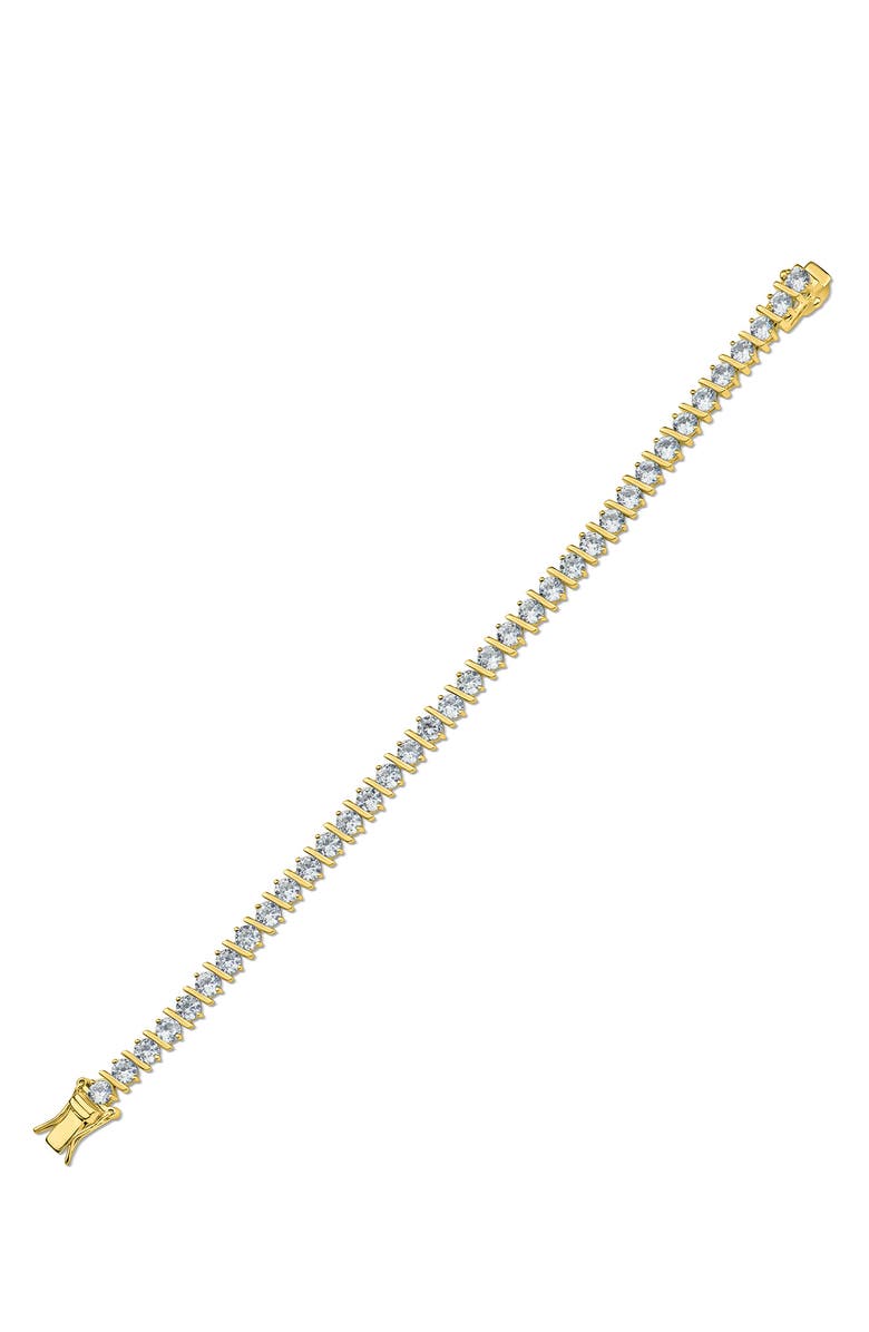 CZ by Kenneth Jay Lane Cubic Zirconia Bar Tennis Bracelet, Alternate, color, 