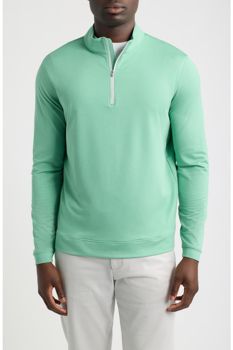 Perth Mélange Performance Quarter-Zip Pullover, Main, color, FRESH MINT