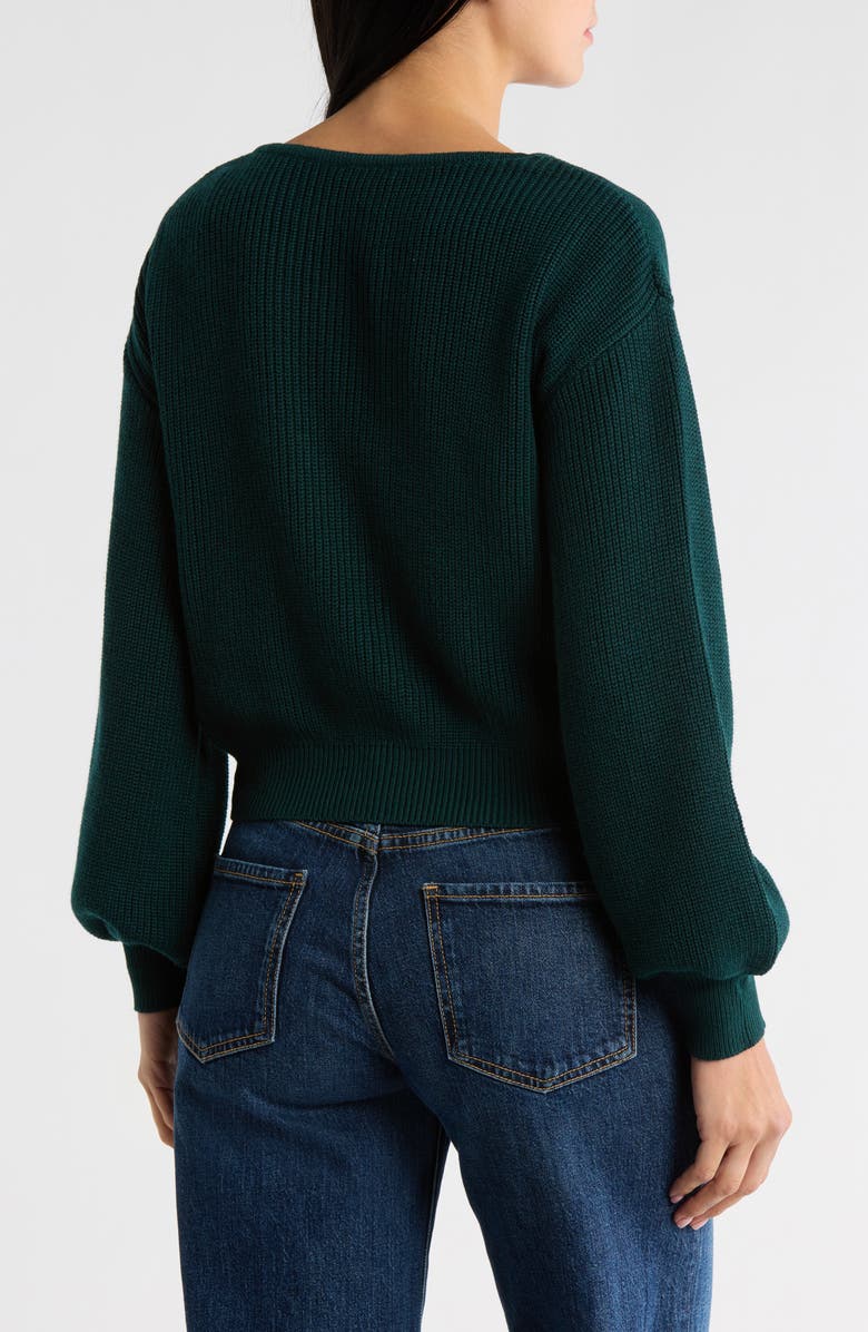 Lucy Paris Scott Twist Front Sweater, Alternate, color, Green