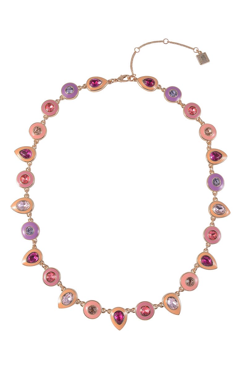 Laundry by Shelli Segal Crystal & Enamel Collar Necklace, Main, color, Multi-Colored