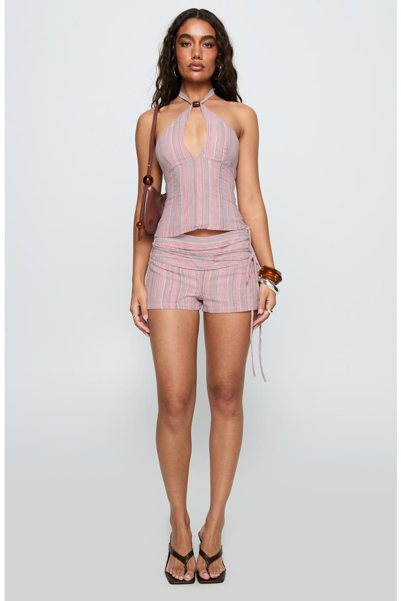 Electric Night Strappy Halter Top, Alternate, color, PINK STRIPE