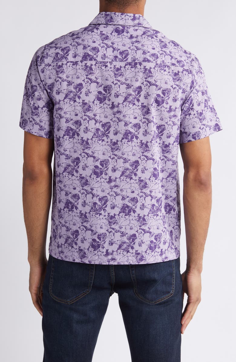 TravisMathew Phoning In Floral Camp Shirt, Alternate, color, Imperial