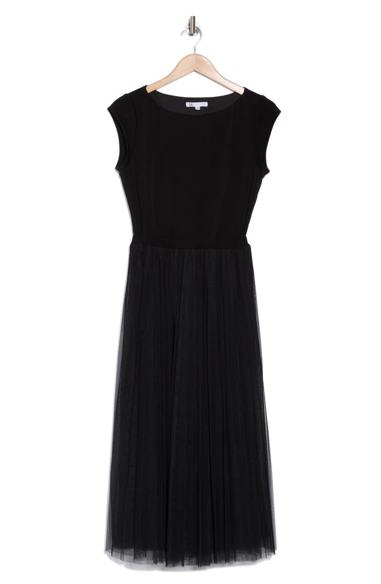 DR2 by Daniel Rainn Mixed Media Tulle Midi Dress, Alternate, color, 