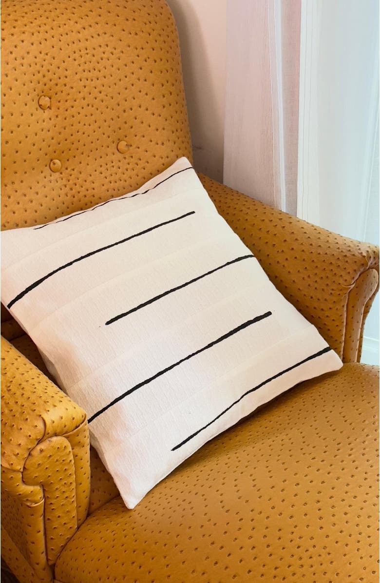 Mbare Crossing Lines White Sadza Pillow Cover 46Cm, Alternate, color, White