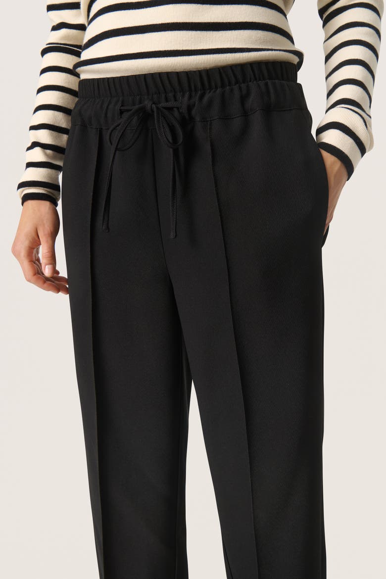Sleureka Wide Leg Elastic Waist Trousers, Alternate, color, Black