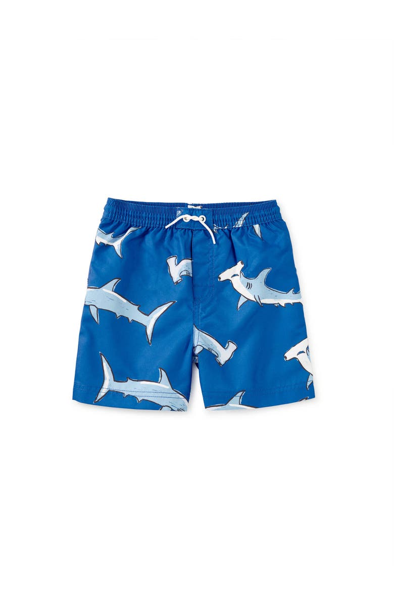 Tea Collection Mid-Length Swim Trunks, Main, color, Hammerhead Sharks