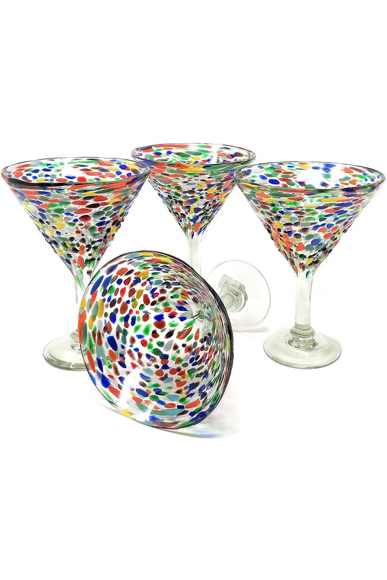 Confetti Rock Modern Margarita Glasses - Set of 4, Alternate, color, Confetti