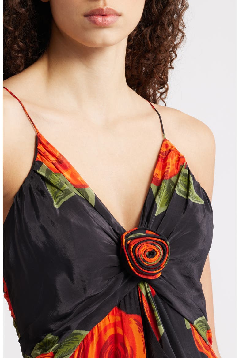 Latin Roses Floral Dress, Alternate, color, LATIN ROSES BLACK