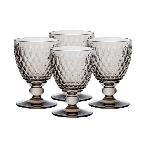 Villeroy & Boch Boston Coloured Claret-smoke  Set Of 4 In Grey