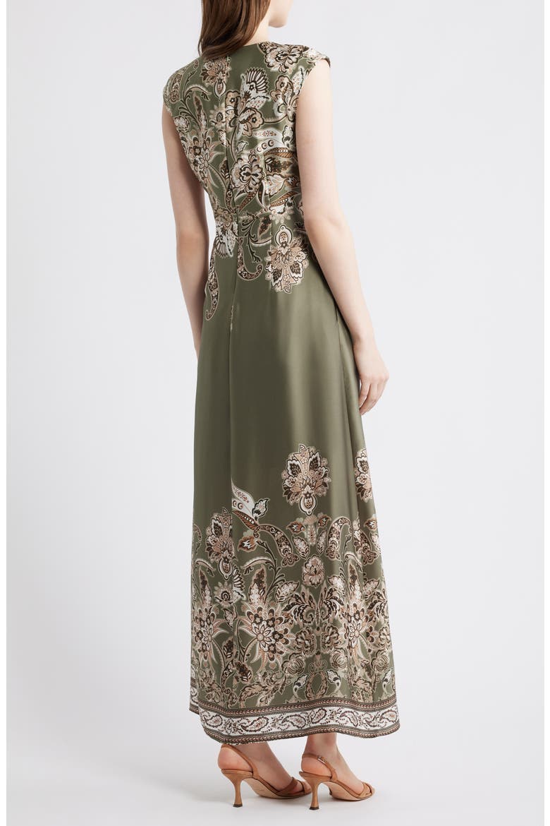 Placed Print Satin Gown, Alternate, color, LIGHT SAGE