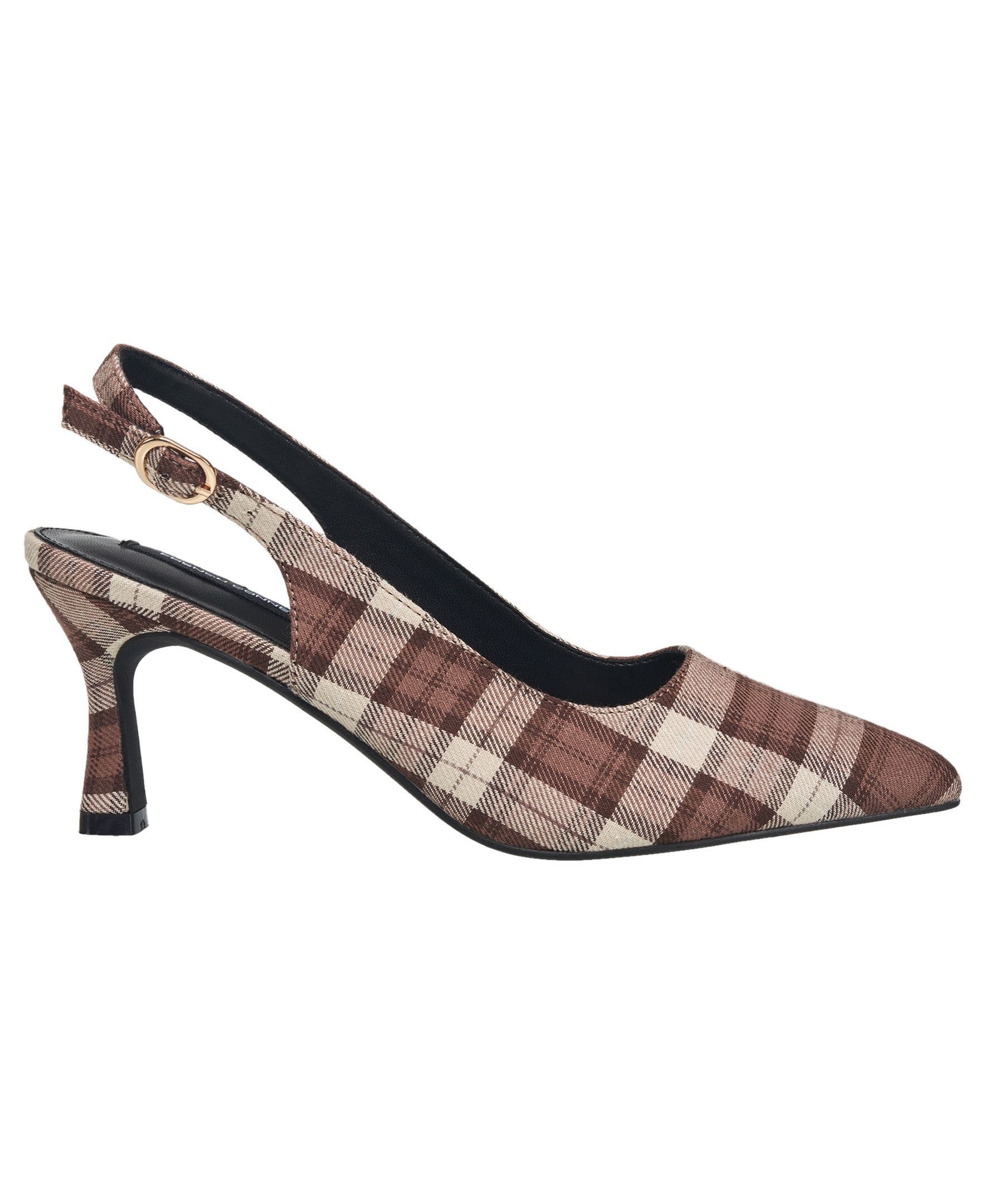 Brenna Plaid Kitten Heel, Alternate, color, Brown Multi